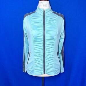 |•BOSTON PROPER•| Blue & Grey Athletic Activewear Jacket Size Medium